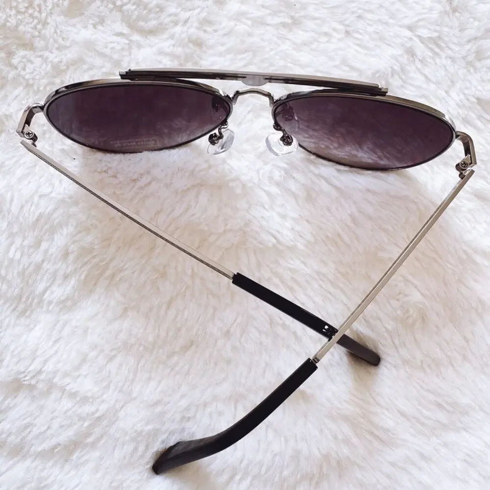 Doug Black W/ Silver Rim Aviator Sunglasses
